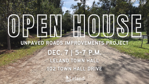 Public Invited to Open House for Leland Unpaved Roads Improvements