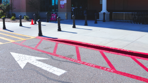 Fire lanes at Harris Tetter