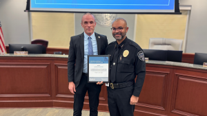 Chief Humphries being presented the NCLM award