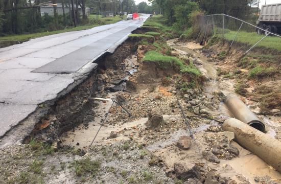 Old Fayetteville Road Culvert Damaged