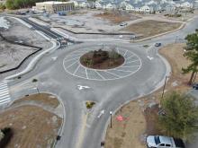 Olde Regent Way Roundabout Striping