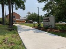 New sidewalks near Leland Library