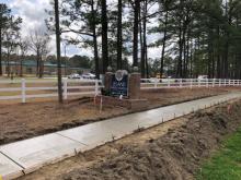 New sidewalks in front of Leland Middle School