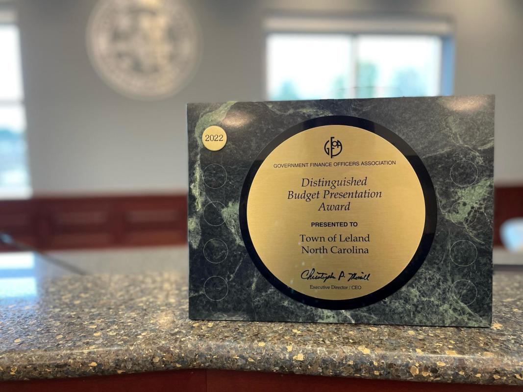 Town of Leland Receives Distinguished Budget Presentation Award