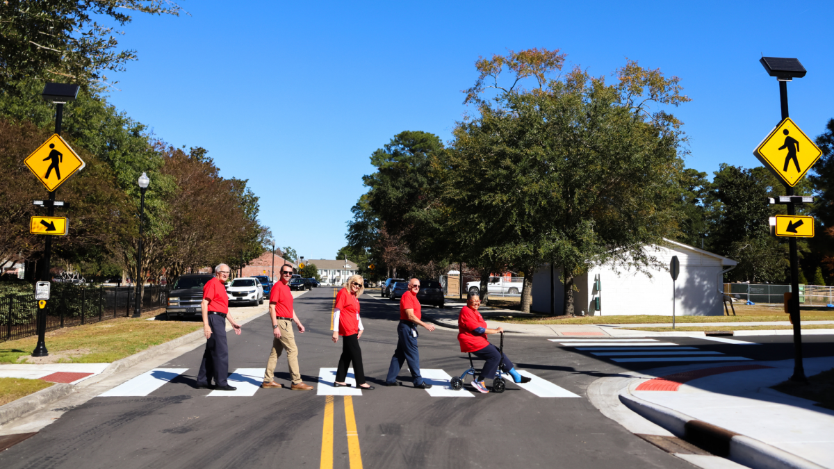 people crossing the street