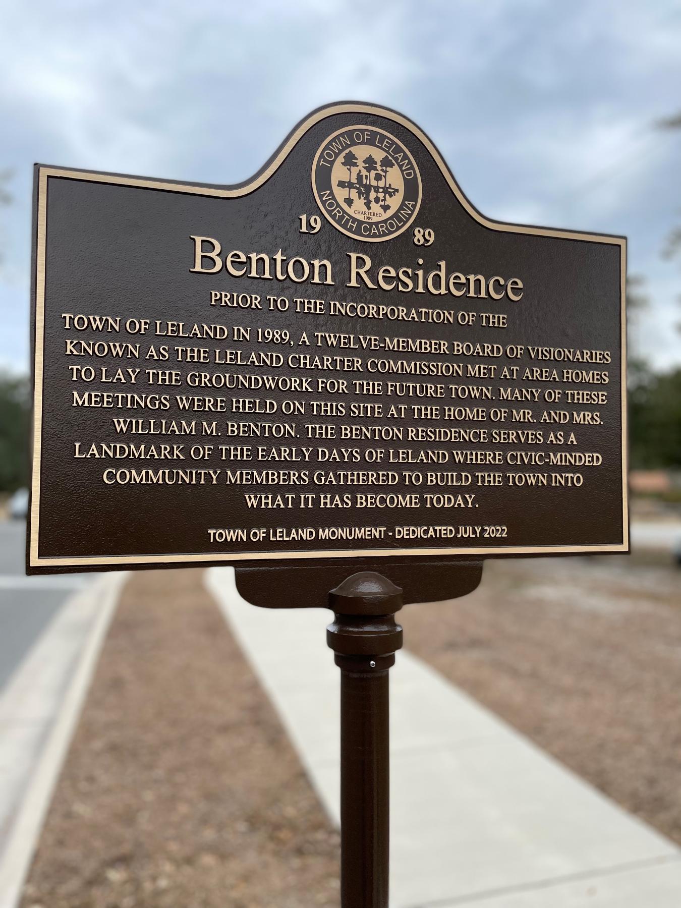 Benton Residence Historical Marker