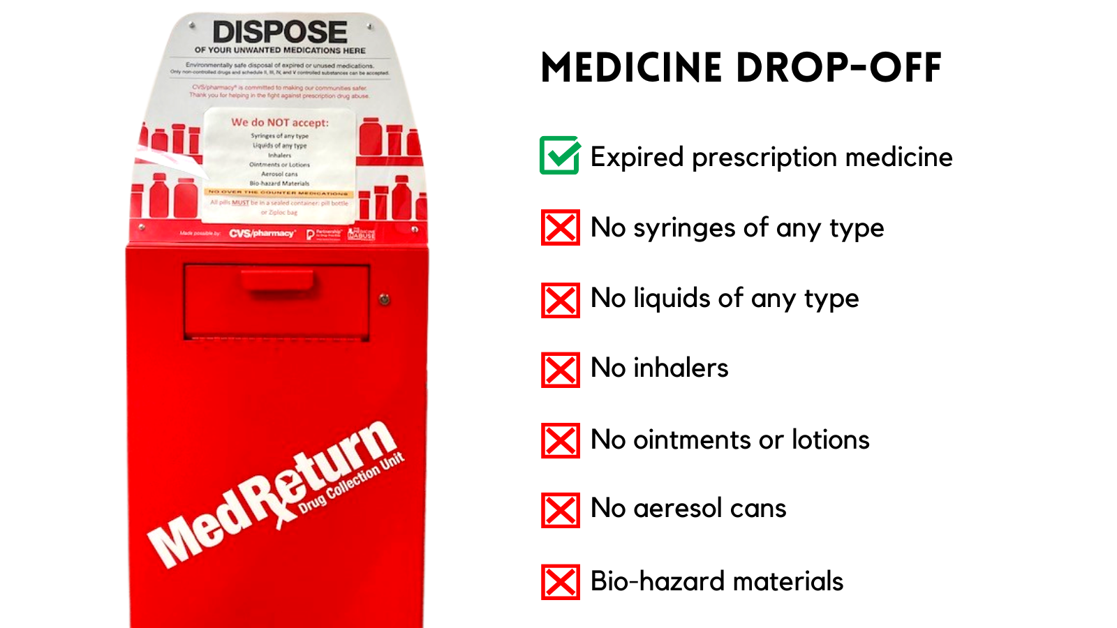 Medicine drop-off graphic