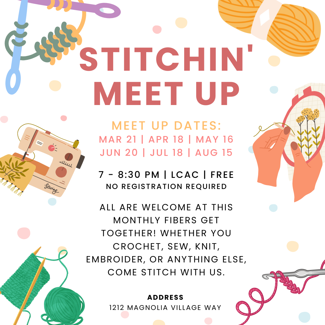 Graphic with Information for Stitchin' Meet Up 