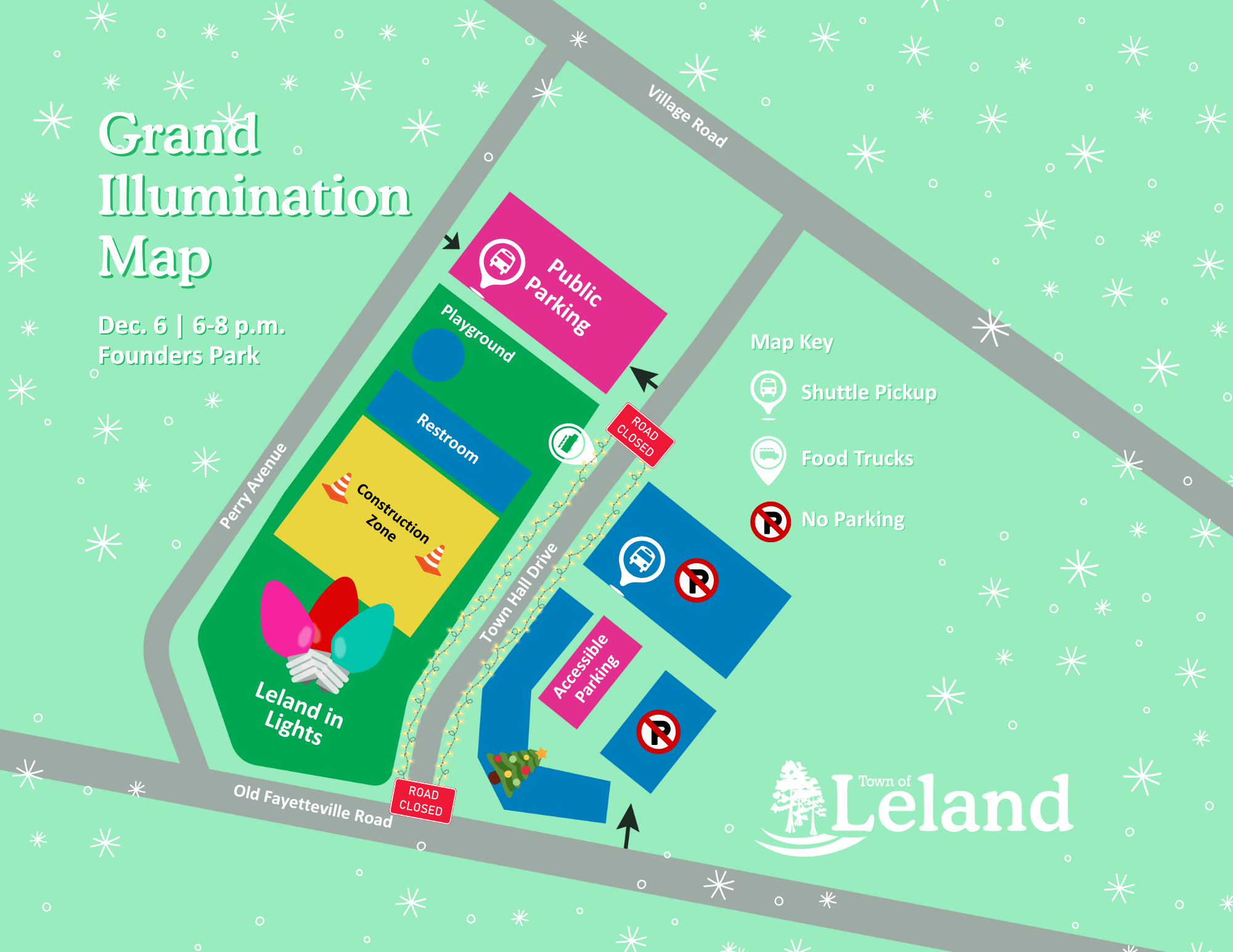 Leland in Lights Parking Map