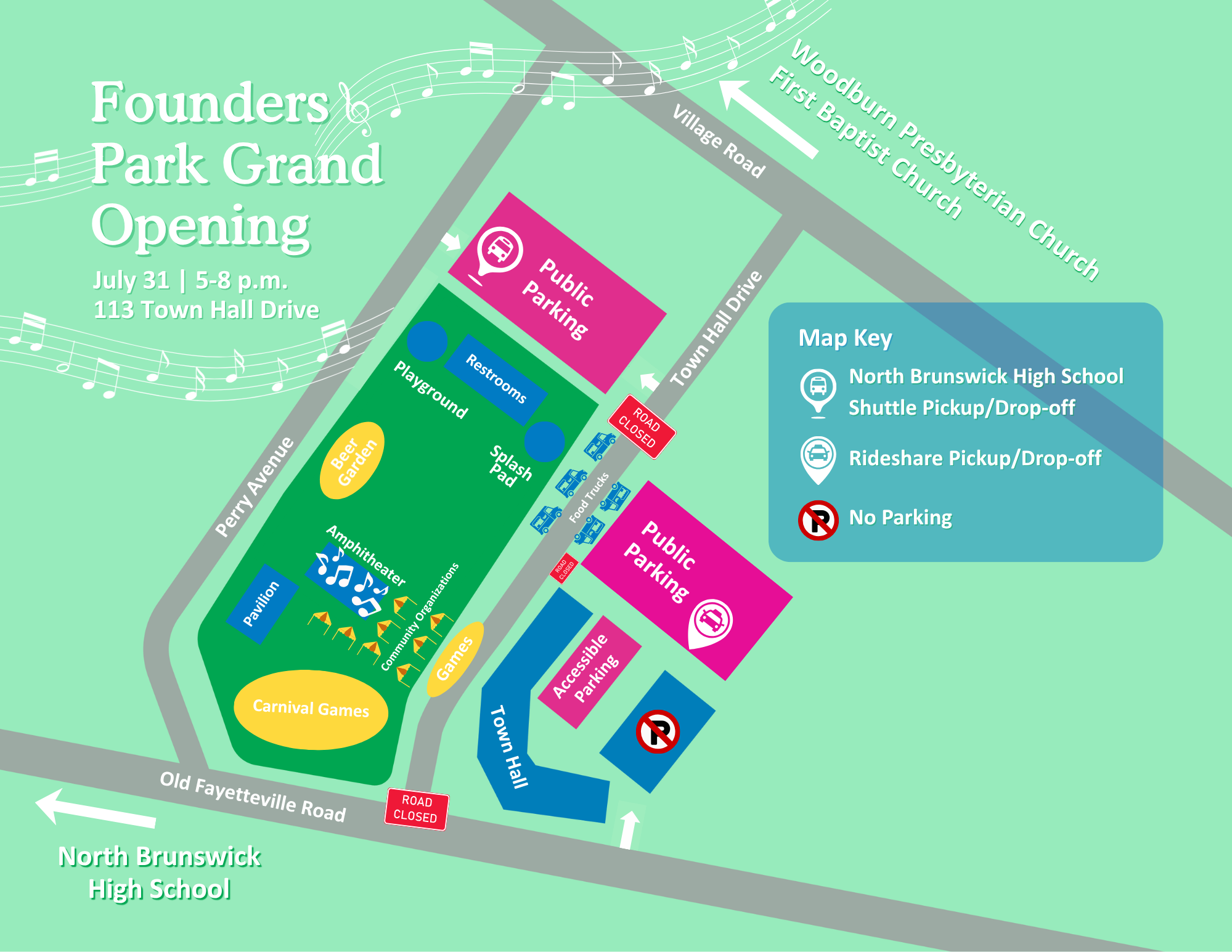Founders Park Grand Opening Map