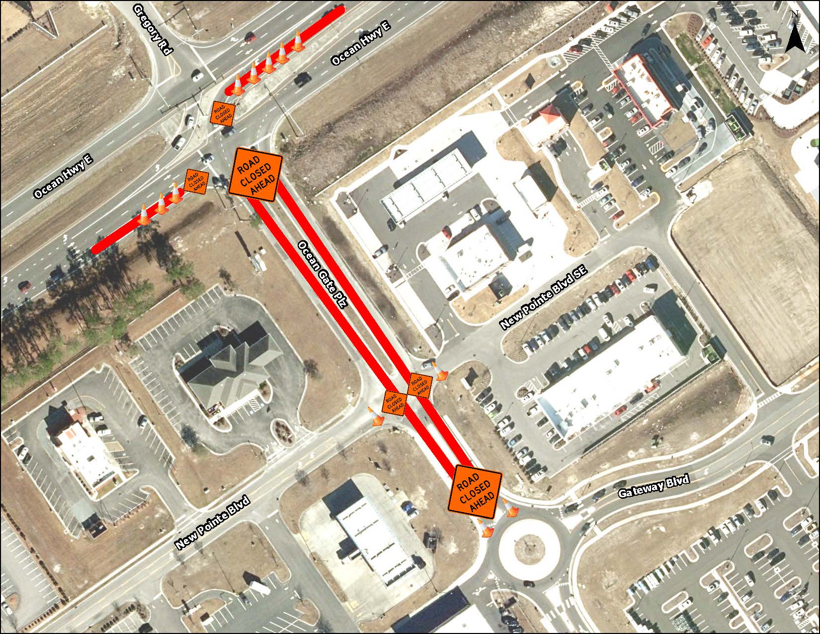 Ocean Gate Plaza Closure Map